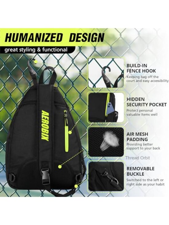 Upgraded Zippers Pickleball Backpack Large Capacity Padded Paddle Pocket